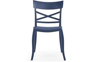 ‎PAPATYA PAPATYA XSera-S 1er-Set Designer- Kunststoffstuhl, 200 kg belastbar, Leichter stapelbar Gartenstuhl, wetterfester Balkonstuhl, Terrassenstuhl, Hotelstühle, Restaurantstühle, Stapelstuhl (Dunkelblau)