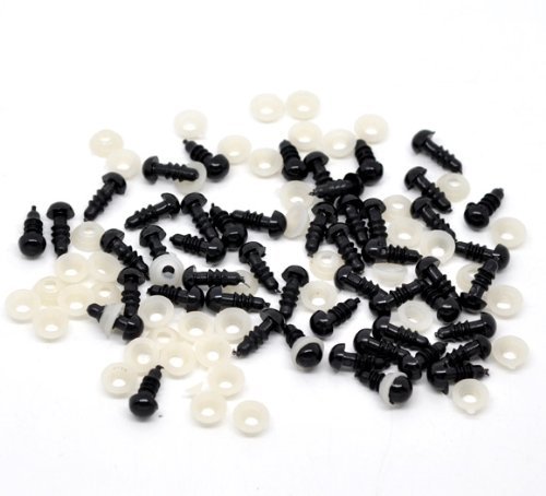 SiAura Material ® - 20x schwarze Teddyaugen/Puppenaugen 13x6mm