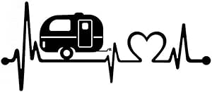 Autocollant Sticker Campeur Amour Vinyle Battement De Coeur Trace Voiture De Campeurs Noir Amazon Fr Auto Et Moto