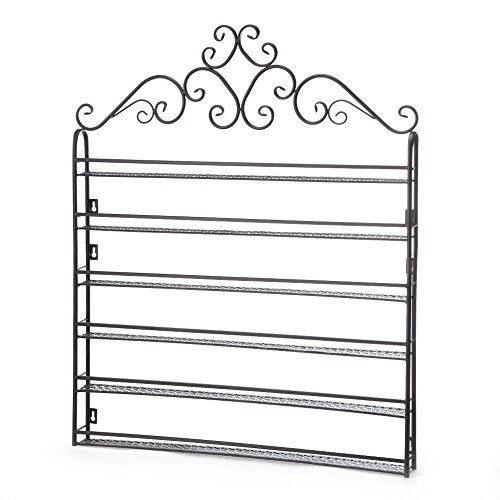 Asvert Sechs Schichten Lagerregal DIY montiert 6 Regal Nail Polish Wall Rack Organizer hält 120 Flaschen Nagellack oder ätherische Öle (Schwarz) - 3