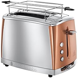 Russell Hobbs 24290-56 Toaster Grille-Pain Luna, Cuisson Rapide, Contrôle Brunissage, Chauffe Viennoiserie - Cuivre