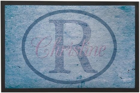 Funny Teal Blue Doormat Custom Door Rubber Mat with Name 80x50cm Entrance Decor Welcome Mat Outdoor Front Door Mats for Home