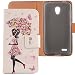 Produktbild Lankashi PU Flip Leder Tasche Hülle Case Cover Schutz Handy Etui Skin Für Alcatel One Touch Go Play OT 7048X 5" Umbrella Girl Design