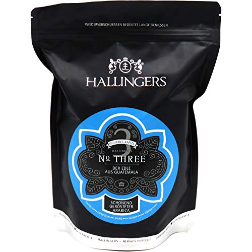 Hallingers Gourmet-Kaffee aus Guatemala, schonend langzeit-geröstet (500g) - No. Three (Aromabeutel) - zu Passt immer