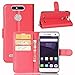 Produktbild Owbb Hülle für ZTE Blade V8 Mini Ultra Schlanke Handyhülle Premium PU Ledertasche Flip Cover Wallet Case mit Stand Function Innenschlitzen Design Rot