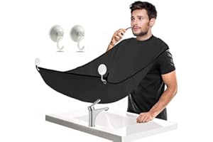 LUXXTORE Delantal Para Barba, Capa De Afeitado, Recoge Pelos Tras El Afeitado, Babero Para Afeitado, Ventosas Reutilizables, Impermeable, Antiadherente.