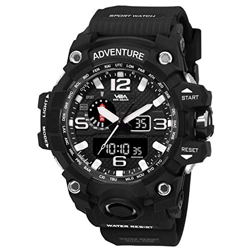 V2AAnalogue - Digital Men's Watch (Black Dial Blue Colored Strap)