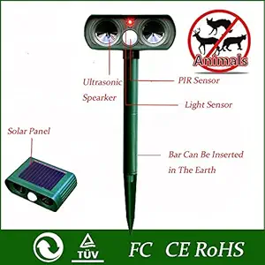 Outdoor Waterproof Solar Electronic Pest Animal Ultrasonic Repeller, Animal Control, Pest Control, Rodent Repellent, Dog Repellent, Cat Repellent