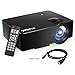 Price comparison product image Joyhero Mini Projector, 2500 Lumens Portable E08 LED Home Projector Support 800 x 480 Pixels 1080P HD for Home Cinema Theater Entertainment PS4,Xbox HDMI/TF Card Slot/USB/VGA (Black)