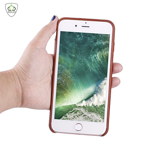 iPhone 6 Plus/iPhone 6S Plus Lederhülle Brieftasche , XGUO Dünne Leder Tasche mit Stand Halter Kreditkarten Steckplätze Für iPhone 6 Plus/iPhone 6S Plus optimale Einhandbedienung Hülle(Braun,iPhone 6 Plus/iPhone 6S Plus) - 3