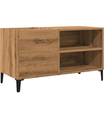 Mobile Porta Dischi In Legno Antico VidaXL - 84,5x38x89cm Per Vinili E Giradischi Con Ruote - Foto 9