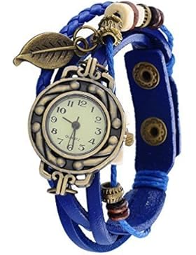 Souarts Damen Geflochten Armbanduhr Jugendliche Maedchen Armreif Uhr mit Batterie Zifferblatt Blau