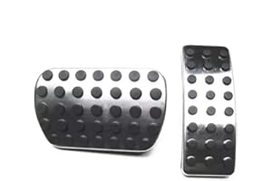 MAIZHIXING AT Aluminiumlegierung Pedalabdeckungen für A,B，GL,ML,CSC,CLA,R Class Auto Bremse Gaspedal Gleitschutz Pedalkappen 2Stück