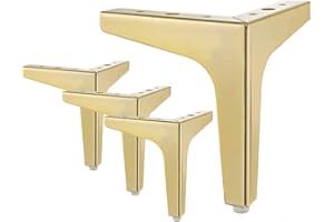 La Vane 6 inch / 15cm Furniture Legs, Set of 4 Modern Metal Diamond Triangle Furniture Feet DIY Replacement Gold for Cabinet Cupboard Sofa Couch Chair Ottoman