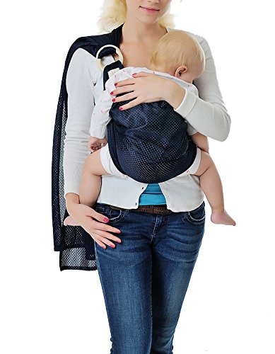 Zicac Infant Baby Kid Child Toddler Strong Adjustable Water Ring Comfort Breathable Cotton Unpadded Sling Wrap Carrier Safe Waist Stool Walkers Max Load 15Kg (Grey)