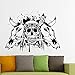 Produktbild BRILLINT.YY Wandaufkleber Kinderzimmer Schädel Horn Aufkleber Punk Tod Aufkleber Teufel Poster Name Autofenster Kunst Wandtattoos Parede Decor Wandbild 61X80Cm