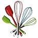 Produktbild TTLIFE 5 Stück Küchenhelfer-Edelstahl-Kochen Set Silikon Küchenhelfer Hitzebeständig Set Heat Resistant Utensilien Kochgeschirr 3 Silikon Whisk und 2 Silikon Spachtel für Blending wischt Beating Rühren