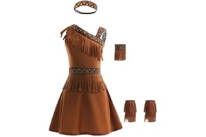 Lito Angels Kostium księżniczki Pocahontas z opaską na czoło dla dziewczynek i dzieci, rozmiar 3-8 lat