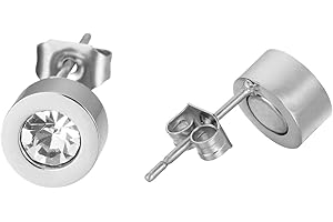 MagEnergy Lymphatic Drainage Women's Earrings, Magnetic Therapy Earrings, Lymphatic Drainage, Fashion Jewellery Gifts for Women, Stainless Steel, Cubic Zirconia