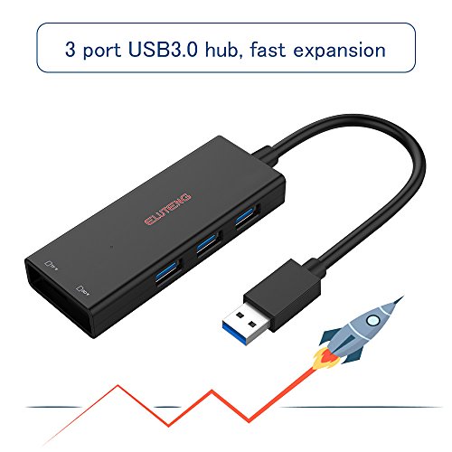 ELUTENG 3 Ports USB HUB mit Kartenleser Plug & Play USB3.0 Datenhub mit Cardreader für SD / Micro SD Karte - 2