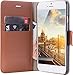 Price comparison product image JT Tegel Berlin Leather Book-Style Case for Apple iPhone [Real Leather | Handmade | Stand Function, Card slots, Magnet Closure]