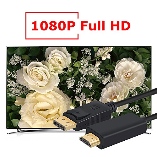 ELUTENG DP HDMI Adapter 1.8m DisplayPort auf HDMI Kabel 1080P Full HD DisplayPort to HDMI Cable 3D HDCP Stecker an Stecker DP HDTV Konverter für PC & MAC / Notebook - 3