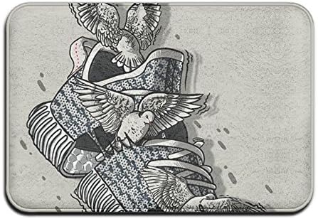 Basketball Shoes Eagle Funny Furnishing Point Plastic Anti-slip Base Floor 15.7'' W?23.6'' L Safety Rectangular Cushions Door Mat