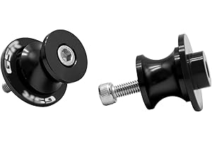 MZ-STORE 2pcs M8 Diabolos Bobines Vis du Bras Oscillant CNC Aluminium pour Suzuki GSR 400 600 750 1000 (Noir)