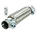 Produktbild ECD Germany Universal Flexrohr Edelstahl Interlock 50 x 280 mm mit 2 Schellen Montage Ohne Schweißen + Auspuff-Montagepaste 60g Paste Flexstück Wellrohr Hosenrohr Flexibles Rohr