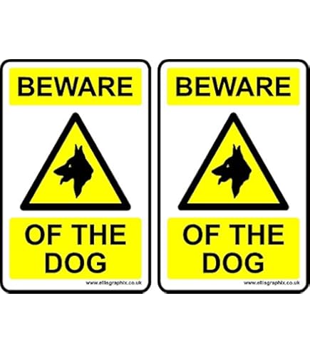VSafety Beware Of The Dog, Enter At Own Risk Yellow Adhesive Vinyl Sign - View #7