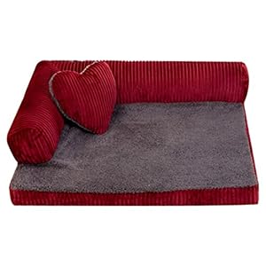 Jiyaru Animal Doméstico Sofá Cama Cama Algodón Suave Paño Grueso y Suave Almohada Suave Desmontable Mascota Gato Perro café S