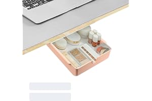 BUENTYA Schublade Unter Schreibtisch Rosa Ausziehbare Unterbau Schublade Untertisch Selbstklebende Unterbauschublade Versteckte Schubladenbox Schreibtischschublade Schubladenfach für Schule Büro