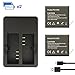 Price comparison product image TEKCAM 2 x 1050MAH Rechargeable Action Camera Battery USB Dual Battery Charger for AKASO EK7000/ APEMAN/Crosstour/ Campark 4k/ CAMKONG/Victure 1080P 4K Sports Action Camera