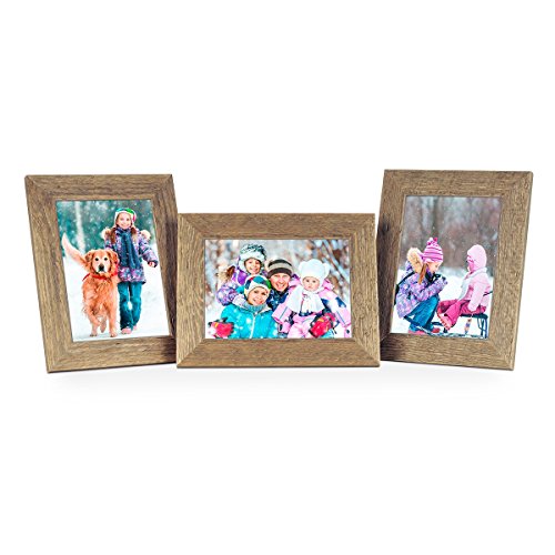 3er Bilderrahmen-Set 13x18 cm Strandhaus Rustikal Eiche-Optik Natur