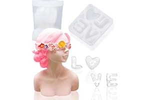 TENGYIF Lot de 2 moules à bougies en silicone 3D DIY - Pour femme avec yeux fermés - Pour la fabrication de bougies - Pour faire soi-même