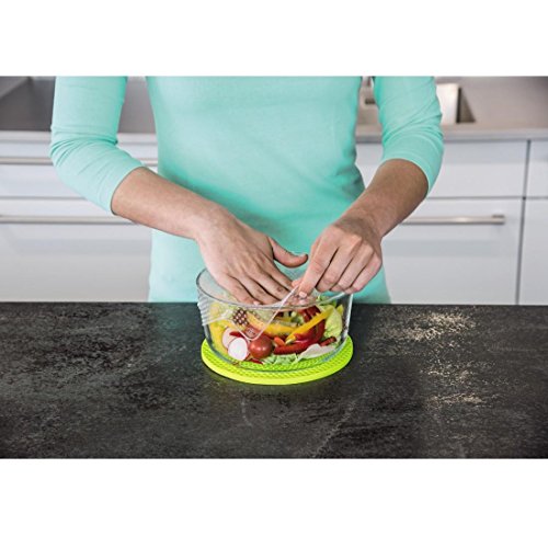 Xavax wiederverwendbare Silikon Frischhaltefolie (extrem dehnbare Silikondeckel, drei verschiedenen Größen für Schüssel, Töpfe oder Gläser, wasser- und luftdicht, 3er-Set) transparent - 11