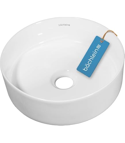HAGO24 Keramik Aufsatzwaschbecken Weiß – 350x120 Mm, Ohne Überlauf | Modernes Handwaschbecken Für Bad & Gäste-WC