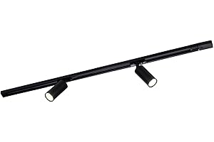 Ledvion - Éclairage de piste LED 1M + 2 Track Spotlights (5W, 2700K, Noir, Dimmable), 1-phase Track Fixture, Spot de voie, luminaire de piste