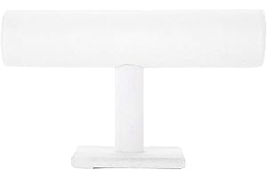 BRRNOO Présentoir à bijoux blanc en forme de T, support multifonction pour montres, bracelets, colliers, accessoires de mode