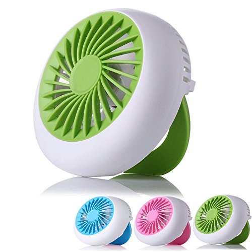 Preisvergleich Produktbild elecfan USB Minirundventilator, Wieder Aufladbares Büro USB Beweglicher Schreibtisch Kleiner Ventilator Batterie Natürlicher Wind 1200mA 3 Geschwindigkeits Gustierbare Tragbare Ventilatoren - Grün