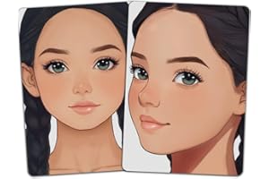 DELORIGIN 2 stücke Gesichtsmalerei Übungsbrett Wiederverwendbare Make Up Malerei Frauen Übungsbrett Malerei Übungsvorlage Für Make Up Anfänger(Frau mit schwarzen Haaren)