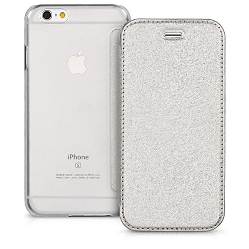 kwmobile Funda para Apple iPhone 6 6S - Carcasa Protectora con Tapa Tipo Libro para m vil - Case Plata Transparente reviews kwmobile Funda para Apple iPhone 6 6S - Carcasa Protectora con Tapa Tipo Libro para m vil - Case Plata Transparente