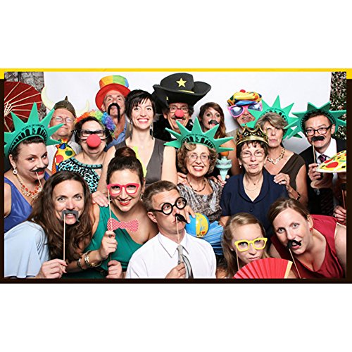 iShine 32PCS(Ein Satz) Foto Booth Requisiten Photo für Hochzeit Photo Booth Reunion Geburtstage Photo Booth Prop Dress-up Zubehör & Party Favors - 2