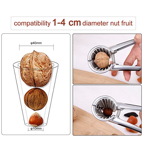 Edelstahl Nussknacker, Soriace® Praktisch Nußknacker Walnuss Knacker Flaschenöffner für Küche / Bar (A) - 2