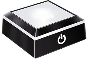 EUSTUMA Base luminosa a LED, espositore quadrato antiscivolo in una varietà di colori, adatto per opere d'arte sferiche in cristallo di vetro (Superficie superiore piatta)
