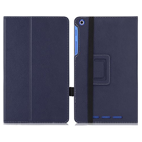 MoKo Acer Iconia One 8 B1-820 / B1-830 Hülle – PU Leder Ständer Tasche Schutzhülle Lederhülle Schale Smart Case Cover mit Standfunktion für Acer Iconia One 8 B1-820 8.0 Zoll Tablet-PC, Marineblau - 2