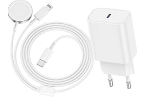 CIONUM 2 in 1 Apple Watch Ladekabel Oriagnal USB C 2M, 20W iPhone Schnellladegerät Typ C Ladegerät Adapter für iWatch Serie SE/8/7/6/5/4/3 Ultra & iPhone 14 Pro Max/13/12/11