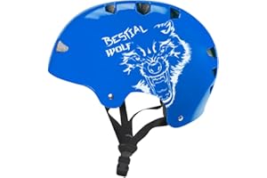 ‎BESTIAL WOLF Bestialer Wolf | Helm | Skateboard | Kinderroller | Freestyle-Scooter | Skate | Stunt-Scooter | BMX | CE-zugelassen | Sport & Outdoor | Verstellbar | Unisex | 8 bis 99 Jahre