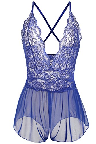 Preisvergleich Produktbild Avidlove Damen Negligee Overalls Reizwäsche Spitze Dessous Bodys Träger Nachtwäsche Lingerie Unterwäsche
