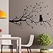 Produktbild Xbwy Baum Zweige Katze Und Vögel Diy Wandaufkleber Für Wohnzimmer Abnehmbare Vinyl Wandkunst Aufkleber Poster Tapete Dekoration 38X58 Cm